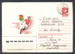 Russia Postal Stationery  Cover Soccer Tournament Granatkina Moscow 1988  Posted 1988  To Czechoslovakia - Briefe U. Dokumente