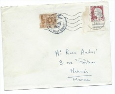 Lettre D'Oyonnax Pour Meknes   Taxée N°57     1960 - 1960-.... Brieven & Documenten