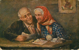 Arts - Peintures & Tableaux - Couples - Couple - Signature A Identifier - Italie - Carte Italienne - 2 Scans - état - Malerei & Gemälde