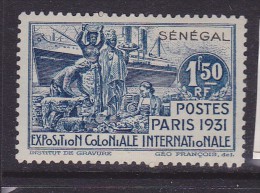 SÉNÉGAL N° 113 1F50 BLEU EXPOSITION COLONIALE PARIS 1931 NEUF AVEC CHARNIERE - Neufs