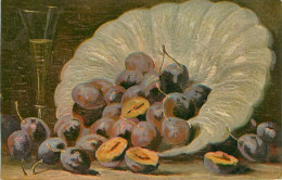 Arts - Peintures & Tableaux - Nature Morte - Fruits - Prunes - A.S.-M.& S. N° 403 - 2 Scans - état - Malerei & Gemälde
