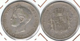 ESPAÑA ALFONSO XIII 5 PESETAS 1899 PLATA SILVER - Sonstige & Ohne Zuordnung