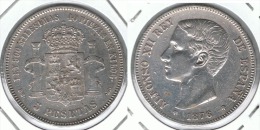 ESPAÑA ALFONSO XII 5 PESETAS 1876 PLATA SILVER.B - Sonstige & Ohne Zuordnung