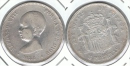 ESPAÑA ALFONSO XIII 5 PESETAS 1888 PLATA SILVER C - Sonstige & Ohne Zuordnung