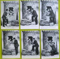 Cpa  Serie Lot 6x Photo Montage Scolik ? Bergeret ? Couple FAUST Bouquet  MARGUERITE Decor Fenetre Du Donjon  +-1910 - Collections & Lots