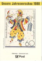 BRD Bonn Deutsche Bundespost Unsere Jahresvorschau 1988 Abbildung Mi. 1349 150 Jahre Karneval Mainz - Administraciones Postales