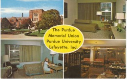 Lafayette Indiana, Purdue University, Memorial Union, Guest Room Interior View, C1970s Vintage Postcard - Lafayette