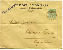 ALEXANDRIE IMPRIME (CREDIT LYONNAIS AGENCE D'ALEXANDRIE) DEPART ALEXANDRIE 31 JANV 02 EGYPTE POUR LA FRANCE - Covers & Documents