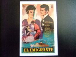 PROGAMA DE CINE - Título : EL EMIGRANTE - EL EMIGRANTE - Año 1959 - Director: SEBASTIAN ALMEIDA - Cinema Advertisement