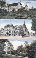 GÜSTROW 3 Bild Karte Schloss Markt U Rathaus In Den Anlagen 4.9.1914 Feldpost - Güstrow