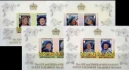 BULK: 2 X MONTSERRAT 1985. Queen Mother. DeLuxe:4 Dec.black Border. UNISSUED-officially Planned - Montserrat