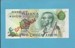 GHANA - 2 CEDIS - 1977 - SPECIMEN - UNC. - RARE - 2 Scans - Ghana