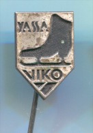 YASA VIKO Yugoslavia -  Figure Skating Skates, Vintage Pin  Badge - Eiskunstlauf