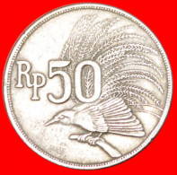 * BIRD OF PARADISE ★ INDONESIA ★ 50 RUPIAH 1971!  LOW START ★ NO RESERVE! - Indonesia