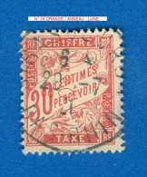1893 - 1935 N° 34 ORANGE TAXE 20.7.21   OBLITÉRÉ DOS CHARNIÈRE ARTHUR MAURY 100.00 € - Gebraucht