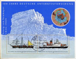 ALLEMAGNE 2001 YVERT N° BF55 OBLITERE COMMEMORATION DE L´ANTARCTIQUE EXPEDITION GEORG VON NEUMAYER - Events & Commemorations