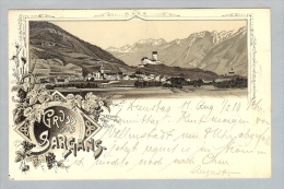 AK SG Sargans 1896-08-11 Litho Geschw.Wildhaber #523 - Sargans