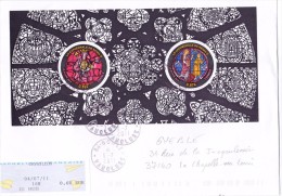 France Oblitération Cachet à Date BF N° F 4549 B - Vitraux De La Cathédrale De Reims (lettre Circulée) - Oblitérés