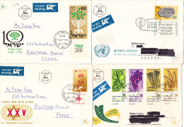 14399# ISRAEL LOT 8 LETTRES 1958 HAIFA TEL AVIV YAFO JERUSALEM Avec & Sans TABS KNUTANGE MOSELLE - Briefe U. Dokumente