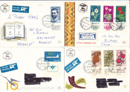 14400# ISRAEL LOT 8 LETTRES 1959 JERUSALEM RISHON LEZIYYON TEL AVIV Avec & Sans TABS KNUTANGE MOSELLE - Covers & Documents