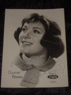 Colette Renard - Autographe Dédicace Sur Photo Carte Disques Vogue - Format 23 X 17 Cm. - TBE - Signed Photographs