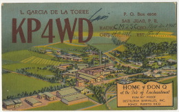 Puerto Rico Home And Don Distillery Serralles Ponce Rum, Ron, Rhum QSL Card L. Garcia De La Torre - Puerto Rico