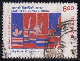 India Used 1994, Eigth Triennale The Window Modern Painting - Used Stamps