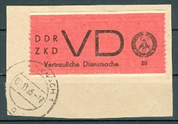 DDR Dienstmarken D Mi. 1 ZKD VD Briefstück - Cartas & Documentos