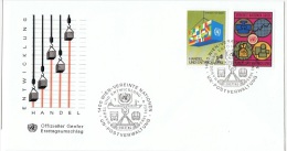 ONU-L27 - NATIONS UNIES Bureau De Vienne N° 34/35 Sur FDC Thème Commerce Et Industrie 1983 - FDC