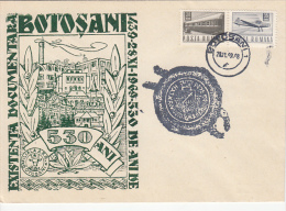 18132- BOTOSANI TOWN ANNIVERSARY, SEAL, SPECIAL COVER, 1969, ROMANIA - Lettres & Documents