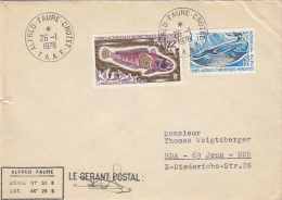 18325- STRIPED ROCKCOD, BLUE WHALE, ANTARCTIC WILDLIFE, STAMPS ON COVER, 1978, T.A.A.F. - Faune Antarctique