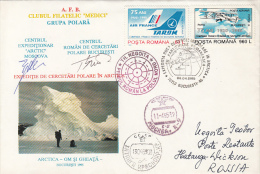18330- ROMANIAN ARCTIC EXPEDITION, PLANE, EXPLORERS, SIGNED SPECIAL COVER, 1995, ROMANIA - Expéditions Arctiques
