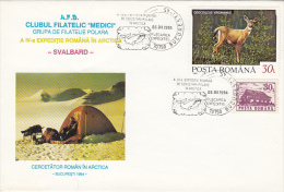 18333- ROMANIAN ARCTIC EXPEDITION, PLANE, EXPLORERS, SVALBARD, WHALE, SPECIAL COVER, 1994, ROMANIA - Arktis Expeditionen