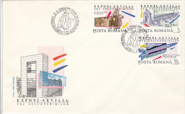 1973FM- EXPO'92, SEVILLA UNIVERSAL EXHIBITION, COVER FDC, 1992, ROMANIA - 1992 – Siviglia (Spagna)