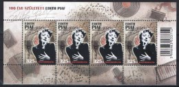 HUNGARY 2015 PEOPLE Famous Persons EDITH PIAF - Fine S/S MNH - Unused Stamps