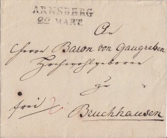 Brief Arnsberg 22.3. Gel. Nach Bruchhausen - Prephilately