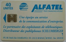 MOROCCO - Schlumberger - Alfatel - Blank Back With Serial Number - Logo - 40 Units - Used - Rare - Morocco