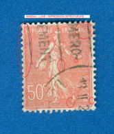 VARIÉTÉS FRANCE 1926  N° 199  SEMEUSE LIGNÉE 50 C OBLITÉRÉ  ARTHUR MAURY  SPINK 20.00 € - Used Stamps