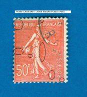 VARIÉTÉS FRANCE  1926  N° 199  FOND LIGNÉE 50 C  OBLITÉRÉ ARTHUR MAURY 15.00 € - Oblitérés