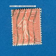 VARIÉTÉS FRANCE 1926 N° 199  FOND LIGNÉE 50 C  OBLITÉRÉ ARTHUR MAURY 20.00 € - Used Stamps
