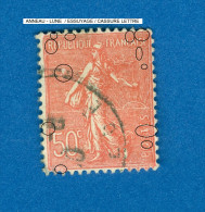 VARIÉTÉS FRANCE 1926 N° 199  FOND LIGNÉE 50 C  OBLITÉRÉ ARTHUR MAURY 20.00 € - Used Stamps