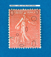 VARIÉTÉS FRANCE 1926 N° 199 SEMEUSE   LIGNÉE 50 C  DOS CHARNIÈRE OBLITÉRÉ ARTHUR MAURY 20.00 € - Used Stamps