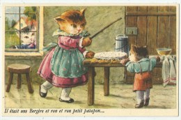 CHAT HUMANISE - CAT  - Il était Une Bergère Et Ron Et Ron Petit Patapon ... - Animaux Habillés