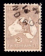 Australia 1915 Kangaroo 2/- Brown 2nd Watermark Used - Oblitérés