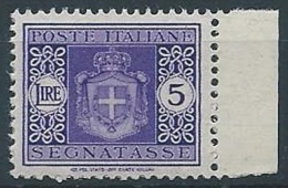 1945 LUOGOTENENZA SEGNATASSE RUOTA 5 LIRE LUSSO MNH ** - W133-2 - Taxe