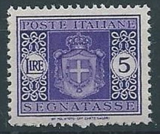 1945 LUOGOTENENZA SEGNATASSE RUOTA 5 LIRE LUSSO MNH ** - W133-3 - Strafport