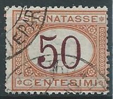 1890-94 REGNO USATO SEGNATASSE 50 CENT - W142 - Strafport