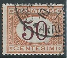 1890-94 REGNO USATO SEGNATASSE 50 CENT - W142-2 - Strafport