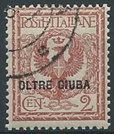 1925 OLTRE GIUBA USATO AQUILA 2 CENT - W143-2 - Oltre Giuba