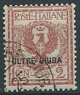 1925 OLTRE GIUBA USATO AQUILA 2 CENT - W144-6 - Oltre Giuba